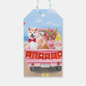 秋田犬バレンタインデートラックハート ギフトタグ (裏面)