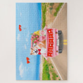 秋田犬バレンタインデートラックハート ジグソーパズル (縦)