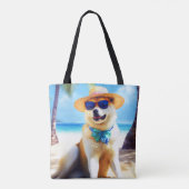 秋田犬ビーチ トートバッグ (裏面)