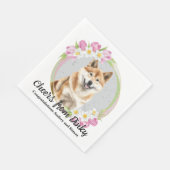 秋田犬結婚のナプキンの写真付き スタンダードランチョンナプキン (角)