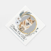 秋田犬結婚のナプキンの写真付き スタンダードランチョンナプキン (角)