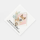 秋田犬結婚のナプキンの写真付き スタンダードランチョンナプキン (角)