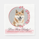 秋田犬結婚のナプキンの写真付き スタンダードランチョンナプキン (正面)