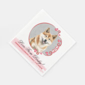 秋田犬結婚のナプキンの写真付き スタンダードランチョンナプキン (角)