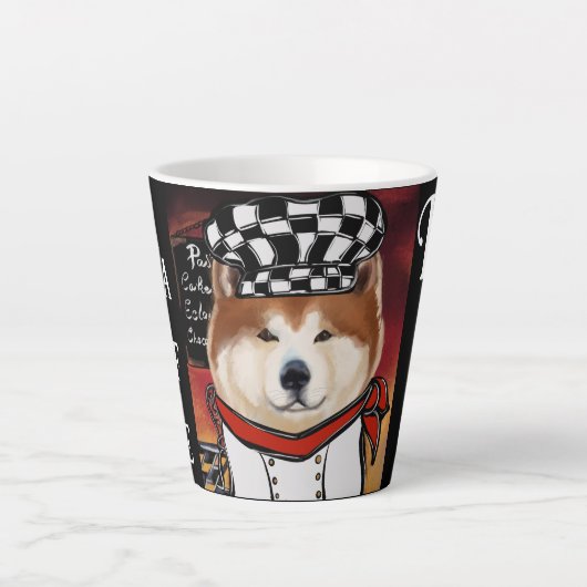 秋田犬 カフェラテマグ (正面)