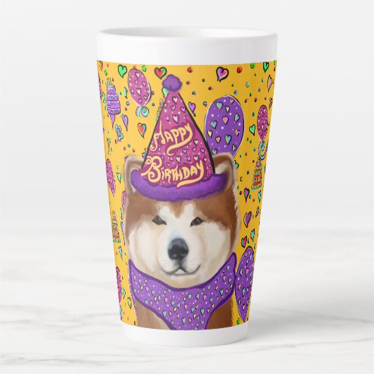 秋田犬 カフェラテマグ (正面)