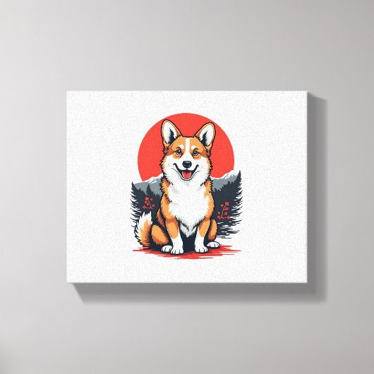 秋田犬 キャンバスプリント (正面)