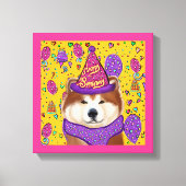 秋田犬 キャンバスプリント (正面)