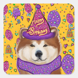 秋田犬 スクエアシール