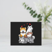 秋田犬 ポストカード (スタンド正面)