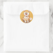 秋田犬 先生 頑張ったね ごほうび ラウンドシール (バッグ)