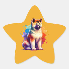 秋田犬 星シール