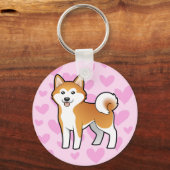 秋田犬/柴犬ラブ キーホルダー (正面)