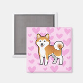 秋田犬/柴犬ラブ マグネット (正面/裏面)