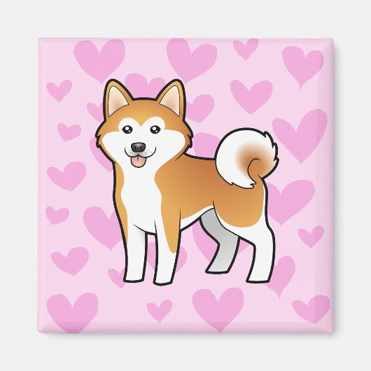 秋田犬/柴犬ラブ マグネット (正面)