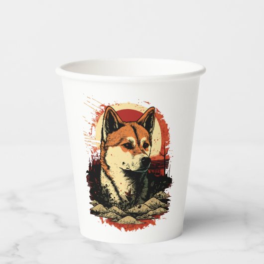 秋田犬 紙コップ (正面)