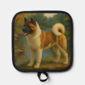 秋田犬 鍋敷き (正面)