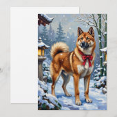 秋田犬 静かな日本の冬 クリスマス (正面/裏面)