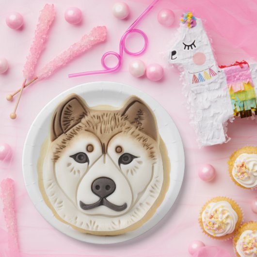 秋田犬 3Dインスパイアデザイン ペーパープレート (パーティー)