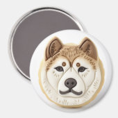 秋田犬 3Dインスパイアデザイン マグネット (正面/裏面)