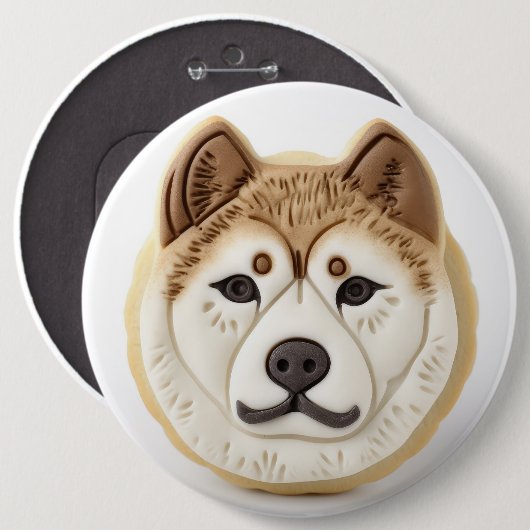 秋田犬 3Dインスパイアデザイン 缶バッジ (正面&裏面)