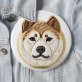 秋田犬 3Dインスパイアデザイン 缶バッジ (インサイチュ)