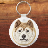 秋田犬 3Dインスパイアードデザイン キーホルダー (裏面)