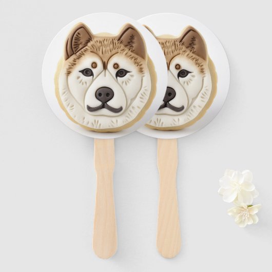 秋田犬 3Dインスパイアードデザイン ハンドファン (正面&裏面)