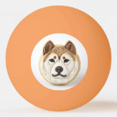 秋田犬 3Dインスパイアードデザイン 卓球ボール (正面)