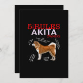 秋田犬| 5ルール秋田犬のオーナー サンキューカード (正面/裏面)