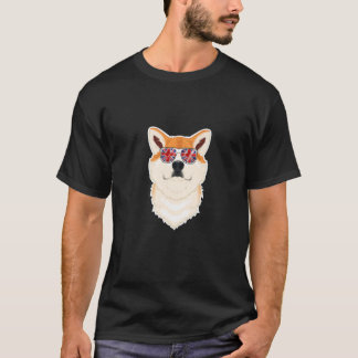 秋田犬UkサングラスI英国国旗IユニオンJac Tシャツ