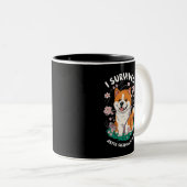 秋田生き延び犬が今季を過ごすおもしろい ツートーンマグカップ (正面右)