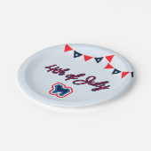 秋田県の愛国赤白と青7月4日 ペーパープレート (アングル)