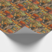 秋田秋の収穫感謝祭の犬 ラッピングペーパー (角)