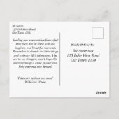 秋田秋の水彩風景の願い ポストカード (裏面)