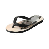 秋田絵画の – かわいいオリジナルドッグアート キッズビーチサンダル (アングル)