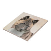 秋田絵画の – かわいいオリジナルドッグアート タイル (側面)