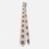 秋田絵画の – かわいいオリジナルドッグアート ネクタイ (正面)