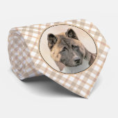 秋田絵画の – かわいいオリジナルドッグアート ネクタイ (ロール)
