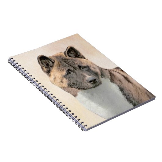 秋田絵画の – かわいいオリジナルドッグアート ノートブック (右側)