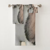 秋田絵画の – かわいいオリジナルドッグアート バスタオルセット (インサイチュ)