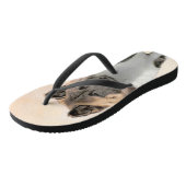 秋田絵画の – かわいいオリジナルドッグアート ビーチサンダル (アングル)