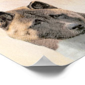 秋田絵画の – かわいいオリジナルドッグアート ポスター (角)