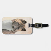 秋田絵画の – かわいいオリジナルドッグアート ラゲッジタグ (正面横)