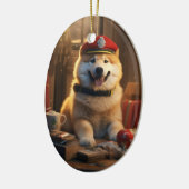 秋田警察のペットポートレート、愛犬家への贈り物 セラミックオーナメント (左)