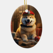 秋田警察のペットポートレート、愛犬家への贈り物 セラミックオーナメント (裏面)