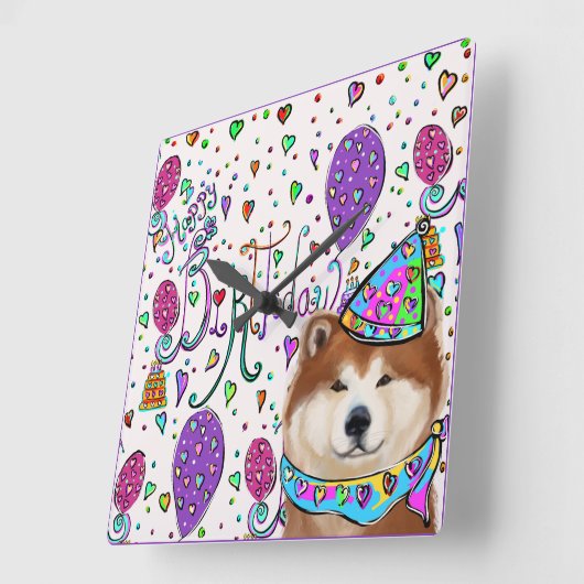 秋田 スクエア壁時計 (傾斜)