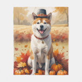 秋田 紅葉 感謝 アート フリースブランケット (正面)