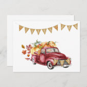 秋男の子の赤ちゃんシャワーカボチャありがとうノートカード ポストカード (正面/裏面)