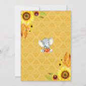 秋男の赤ちゃんシャワー招待ひまわり象 招待状 (裏面)
